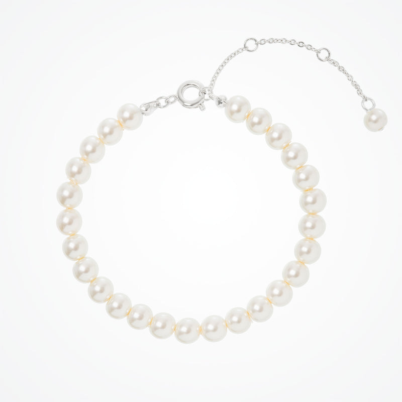 Orange Freshwater Pearl Stretchable 7.5 inches Pearl Bracelet for Women -  Rite Concept Jewels Pvt. Ltd. - 3601968