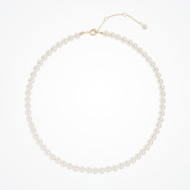 Romy pearl drop earrings and Alta pearl jewellery set (gold)