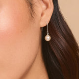 Alta pearl drop hook earrings (silver)
