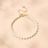 Alta pearl necklace and bracelet set (gold)