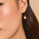 Alta pearl drop hook earrings (gold)