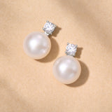 Amara dainty pearl earrings (silver)