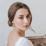 Ambrosia CZ and teardrop pearl earrings (gold) - Liberty in Love