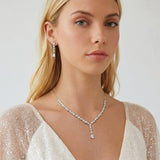 Andorra zirconia drop earrings (silver)