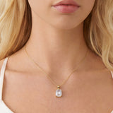 Ascot emerald cut zirconia pendant necklace (gold)