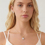 Ascot emerald cut zirconia pendant necklace (gold)
