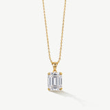 Ascot emerald cut zirconia pendant necklace (gold)