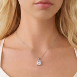 Ascot emerald cut zirconia pendant necklace (silver)