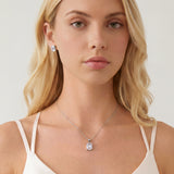 Ascot emerald cut zirconia pendant necklace (silver)