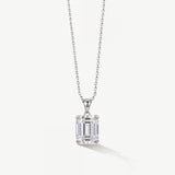 Ascot emerald cut zirconia pendant necklace (silver)