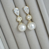 Avery crystal and pearl drop earrings - Liberty in Love