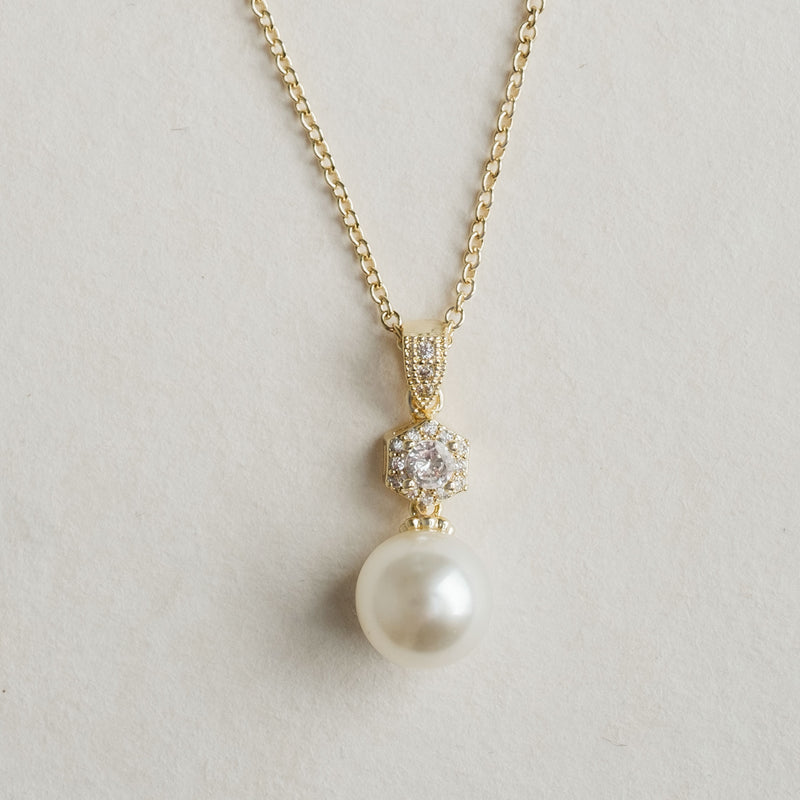 Avery pave crystal pearl pendant necklace - Liberty in Love
