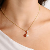 Avery pearl pendant necklace (gold)