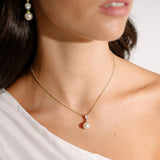 Avery pearl pendant necklace (gold)