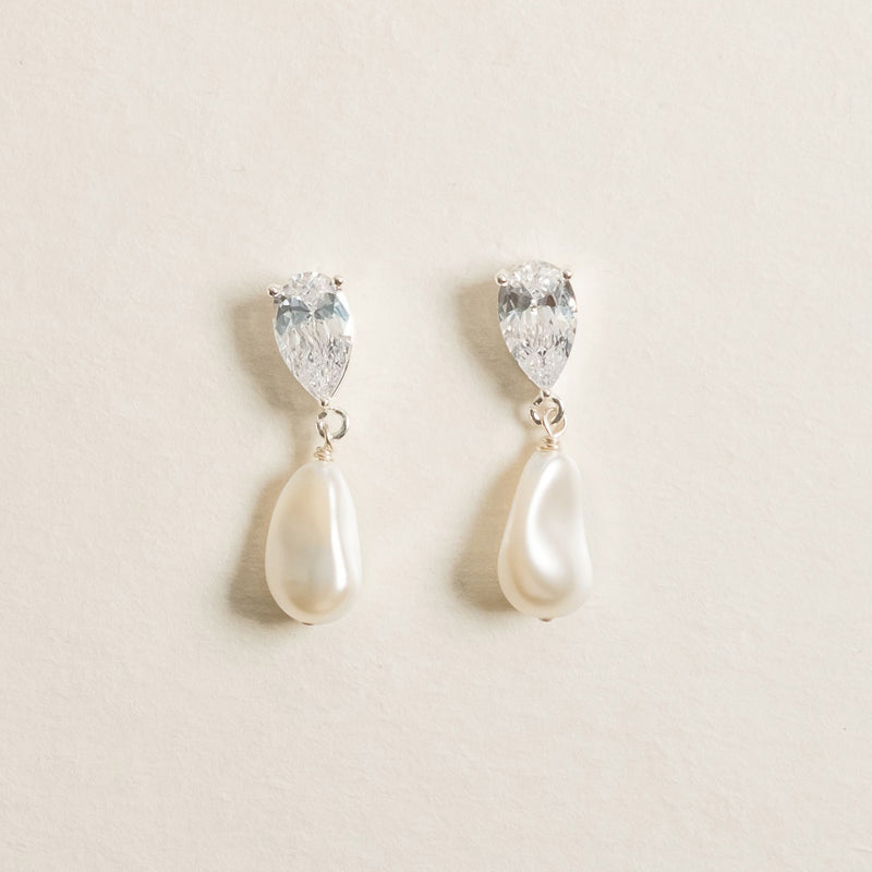 Avrie short drop baroque pearl earrings