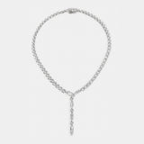 Beatrix asymmetrical CZ Y necklace (silver)