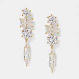 Beatrix mixed zirconia drop earrings (gold)