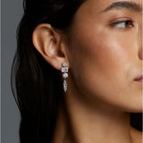 Beatrix mixed zirconia drop earrings (gold)