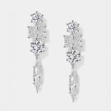 Beatrix mixed zirconia drop earrings (silver)