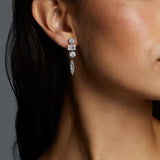 Beatrix mixed zirconia drop earrings (silver)