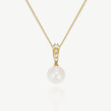 Berwick zirconia and pearl pendant necklace (gold) - Liberty in Love