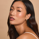 Bianca oval crystal and pearl earrings (gold)