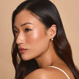 Bianca oval crystal and pearl earrings (gold)