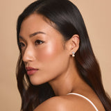 Bianca oval crystal and pearl earrings (silver)