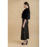 Black cropped feather bridal jacket - Liberty in Love