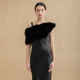 Black feather bridal stole plus (size 16-24) - Liberty in Love