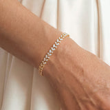 Blenheim marquise zirconia tennis bracelet (gold)