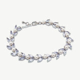 Boston crystal and pearl leaves bracelet (silver) - Liberty in Love