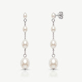 Burlington graduated pearl drop earrings (silver)