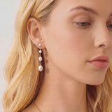 Burlington graduated pearl drop earrings (gold)