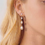 Burlington graduated pearl drop earrings (gold)