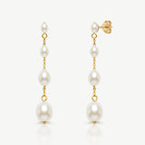 Burlington graduated pearl drop earrings (gold)