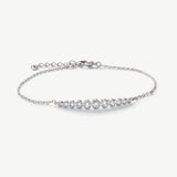 Cambridge graduated bezel zirconia bracelet (silver)