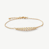 Cambridge graduated bezel zirconia bracelet (gold)