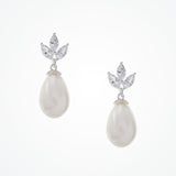 Capri CZ and teardrop pearl earrings (silver) - Liberty in Love