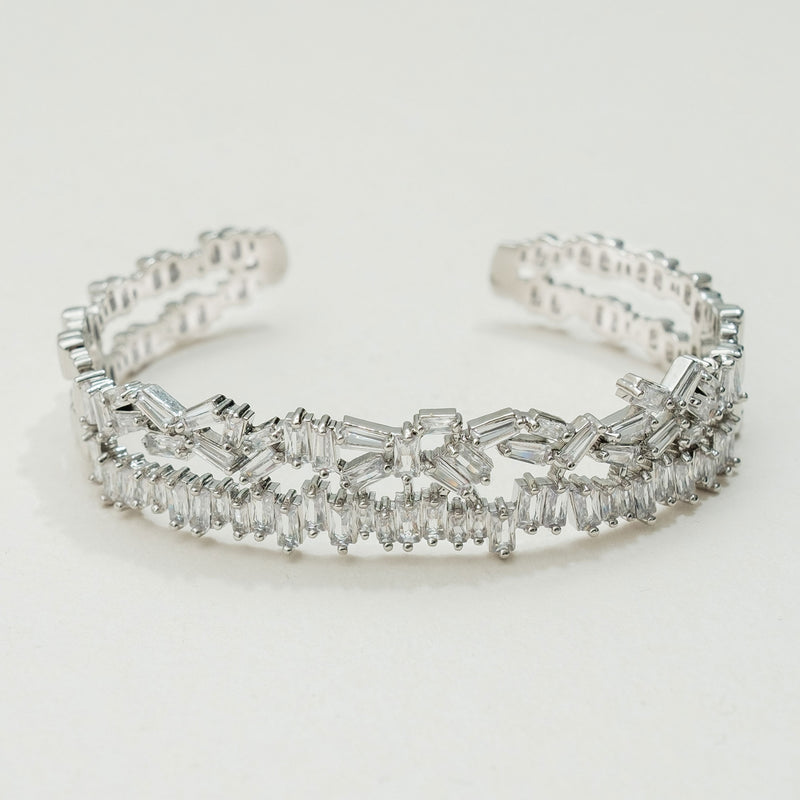 Celine shattered crystal bangle (silver) - Liberty in Love