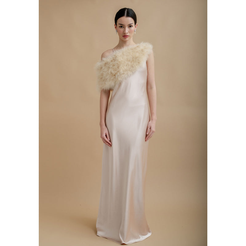 Champagne feather bridal stole - Liberty in Love