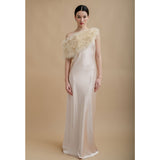 Champagne feather bridal stole plus (size 16-24) - Liberty in Love