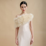Champagne feather bridal stole - Liberty in Love