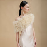 Champagne feather bridal stole - Liberty in Love