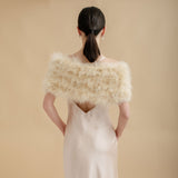 Champagne feather bridal stole - Liberty in Love
