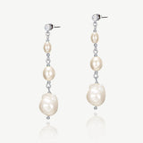 Cheltenham triple pearl drop earrings (silver) - Liberty in Love