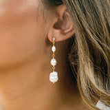 Cheltenham triple pearl drop earrings (gold) - Liberty in Love