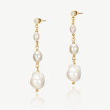 Cheltenham triple pearl drop earrings (gold) - Liberty in Love
