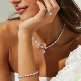 Chloe mixed zirconia line bracelet (silver)