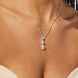 Chloe pear drop Y necklace (silver)